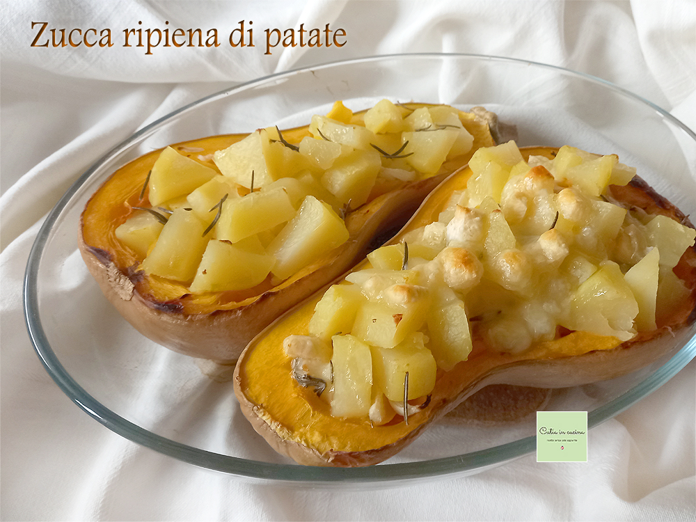 pompoen gevuld met aardappelen