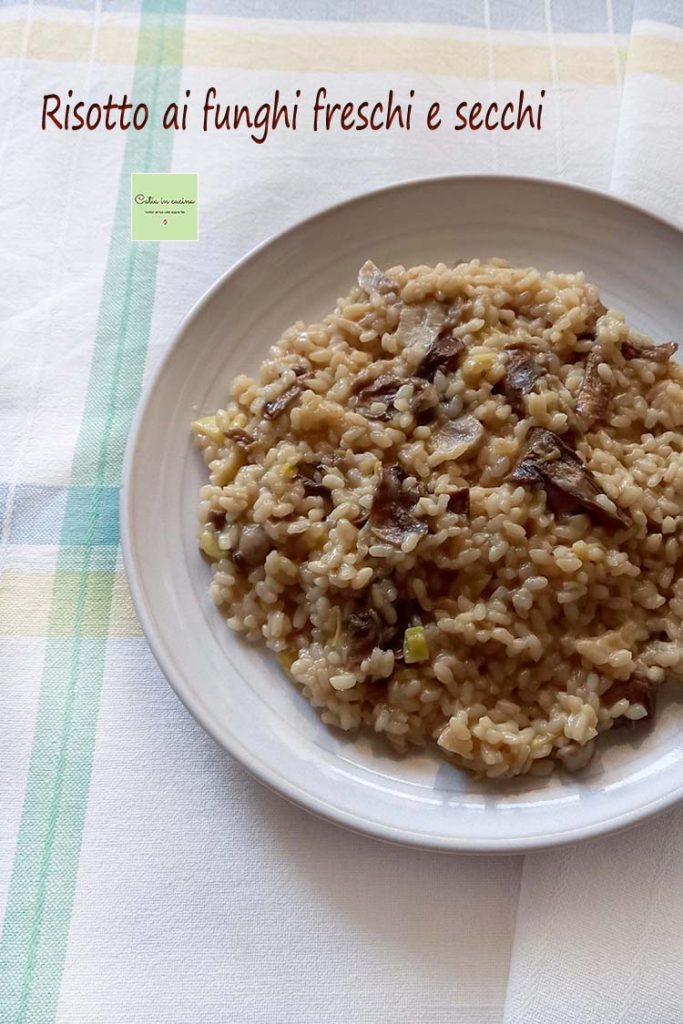 risotto met verse en gedroogde paddenstoelen