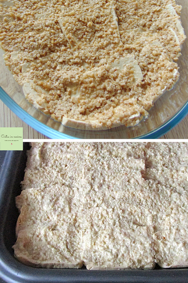tofu in korstje van tahin voor het gratineren