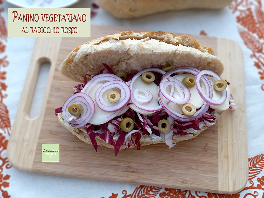 Vegetarisch broodje met rode radicchio