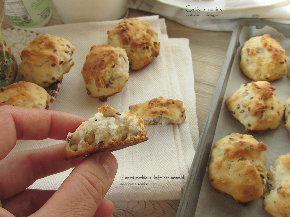 zachte koekjes met kefir met pinda's hazelnoten en lijnzaad