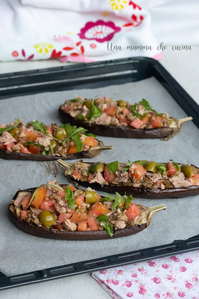 Zomerse gevulde aubergines