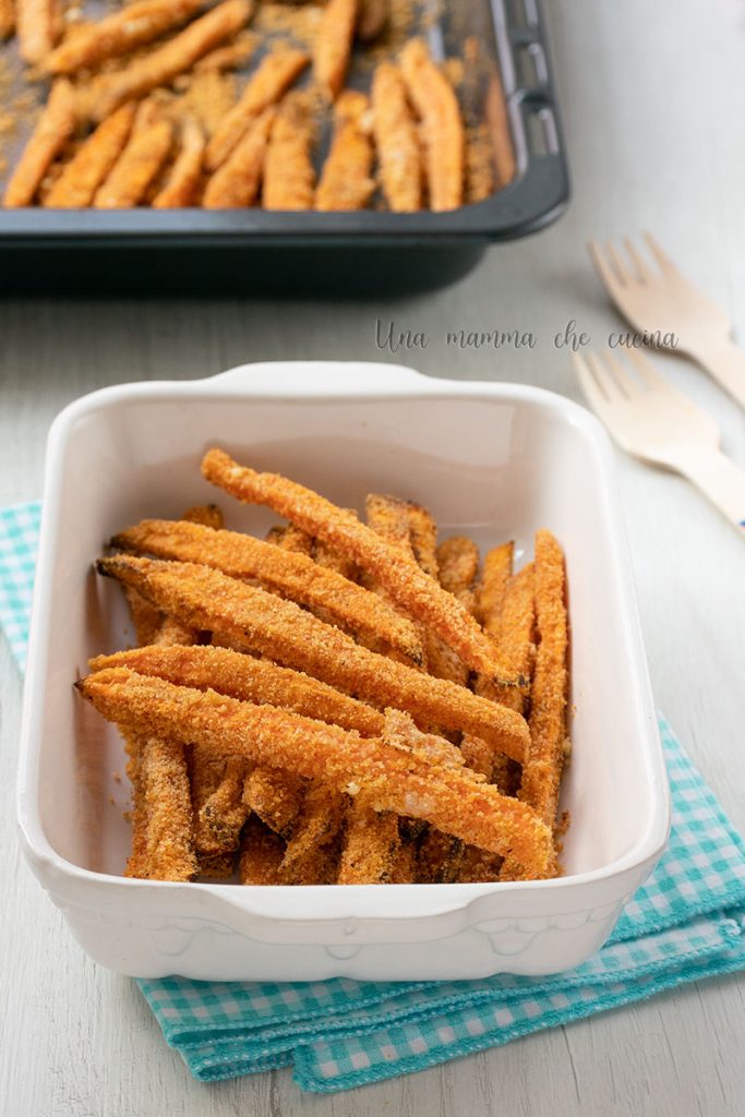 Gegratineerde zoete aardappelsticks