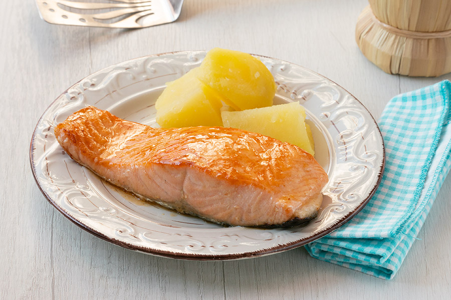 Zalm met honingglazuur