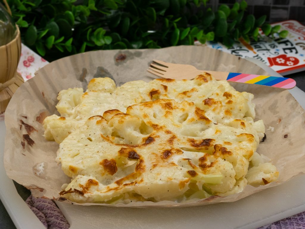 Gegratineerde bloemkool met stracchino