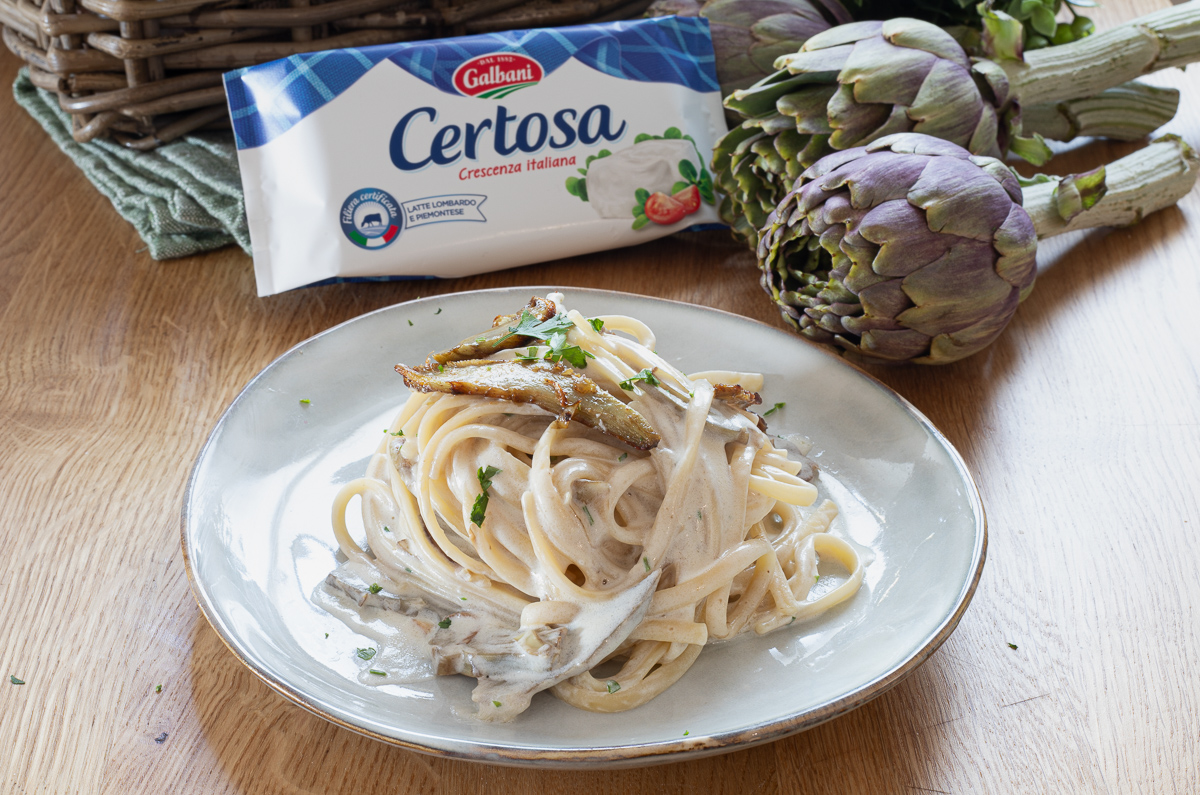 Pasta met Certosa en artisjokken