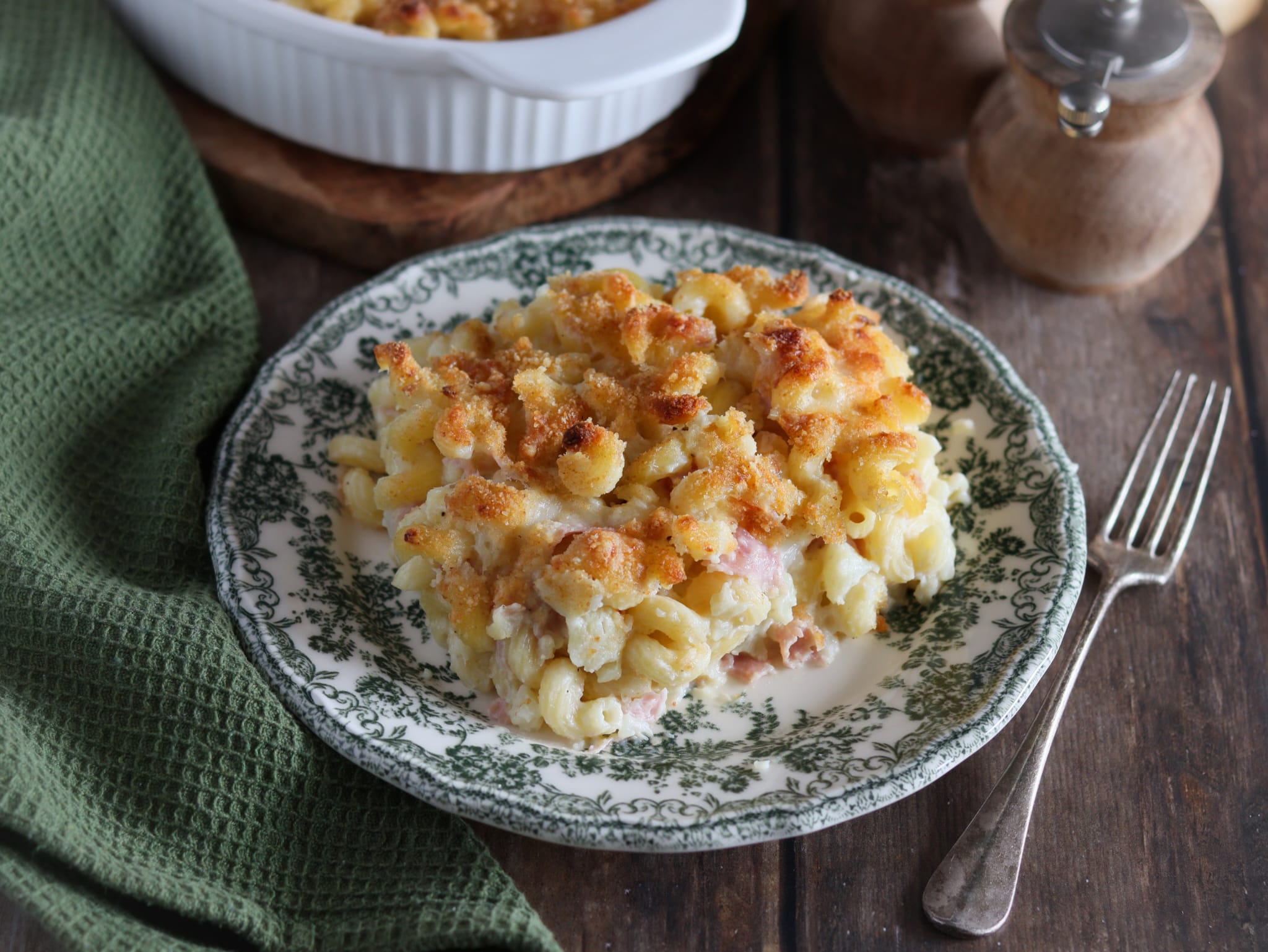 Gebakken pasta en bloemkool