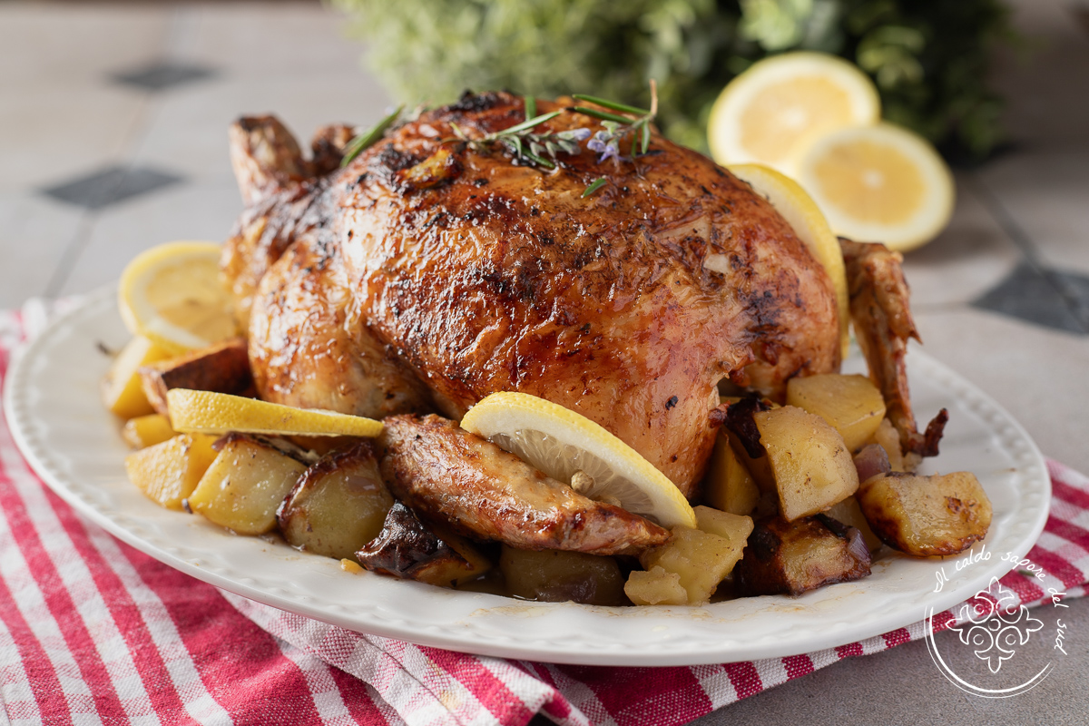 Siciliaanse kip uit de oven met aardappelen