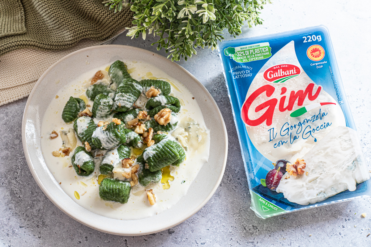 Groene gnocchi met gorgonzola