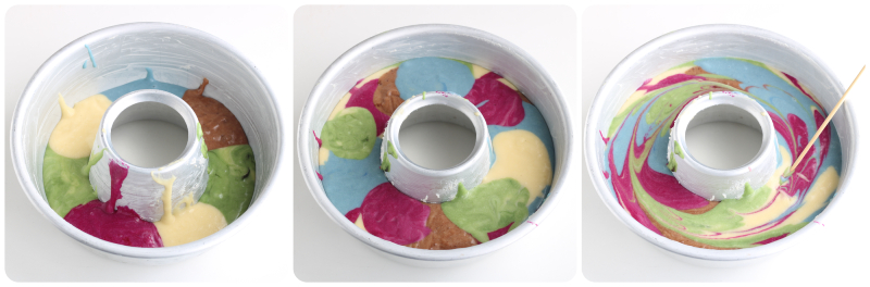 gekleurde krans cake