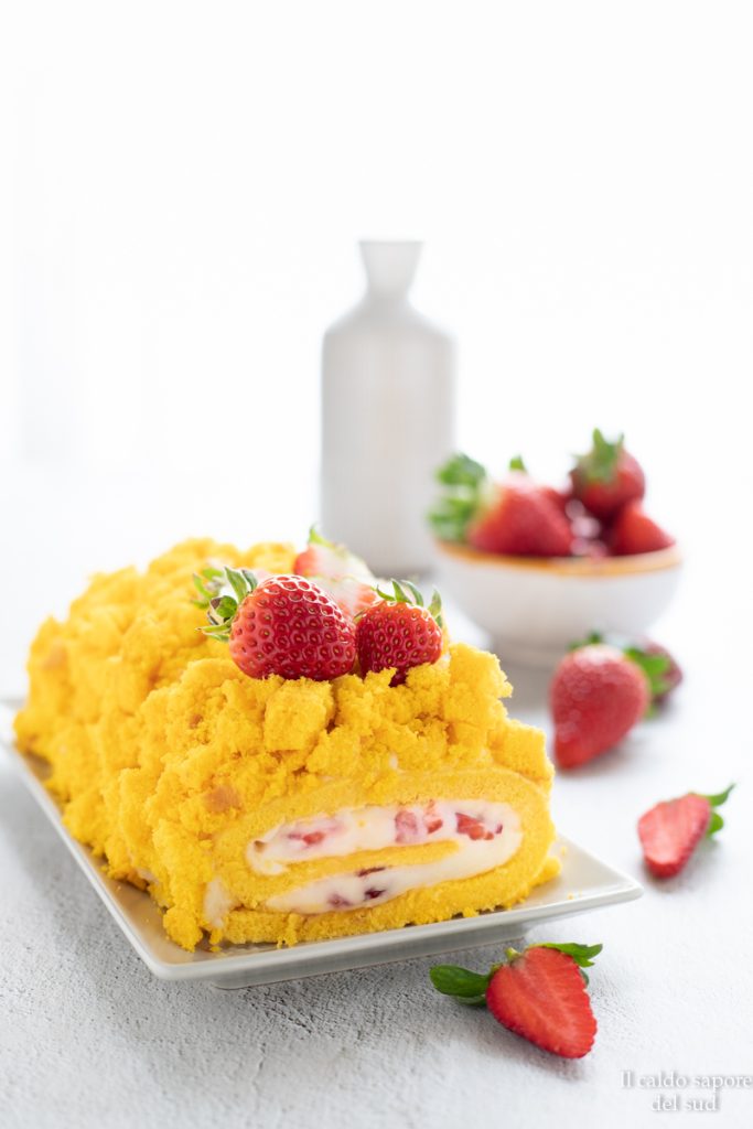 Mimosa rol met aardbeien