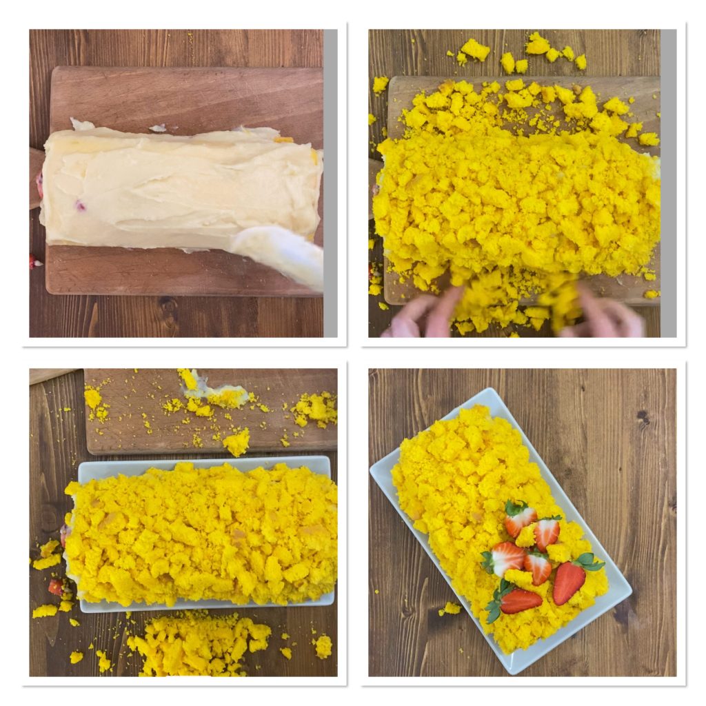 Mimosa rol met aardbeien