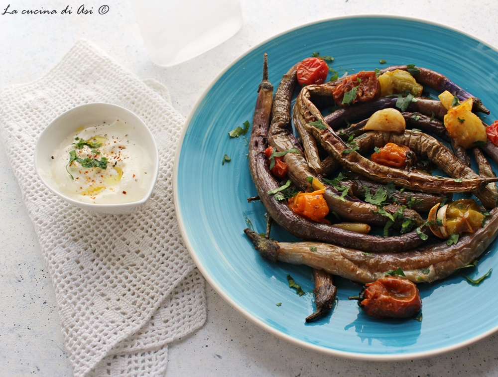 Parel-aubergines in de pan