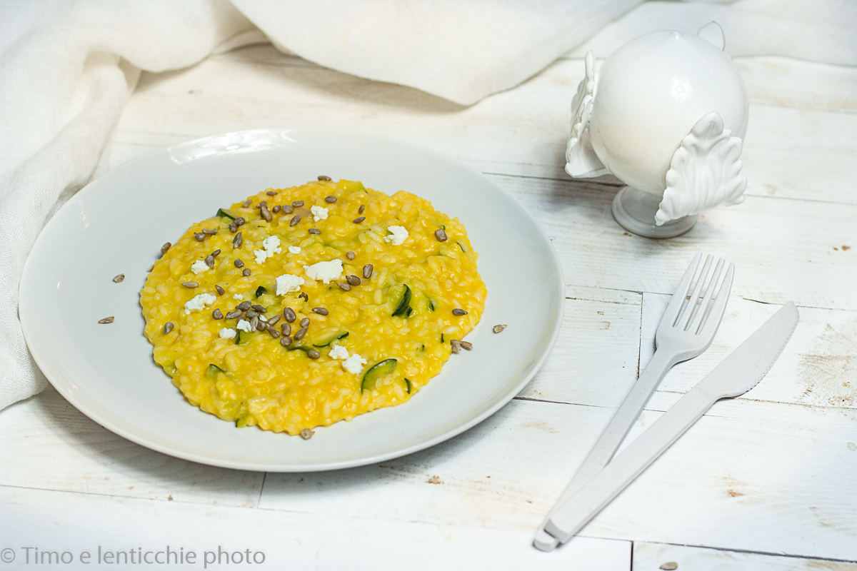 Pompoen en courgette risotto