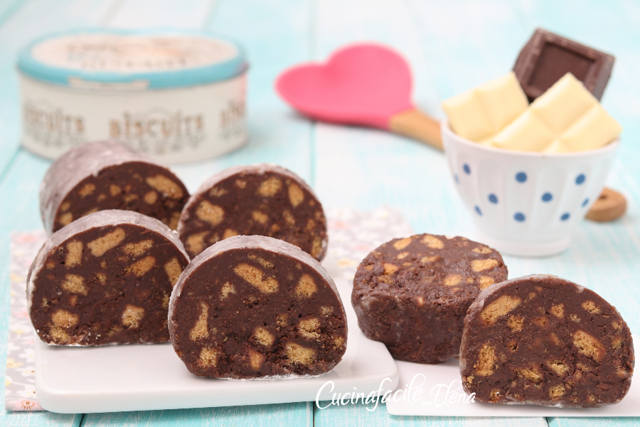 Salame van 3 chocoladesoorten