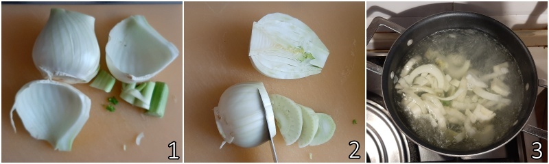 a. kort blancheren van in plakjes gesneden venkel