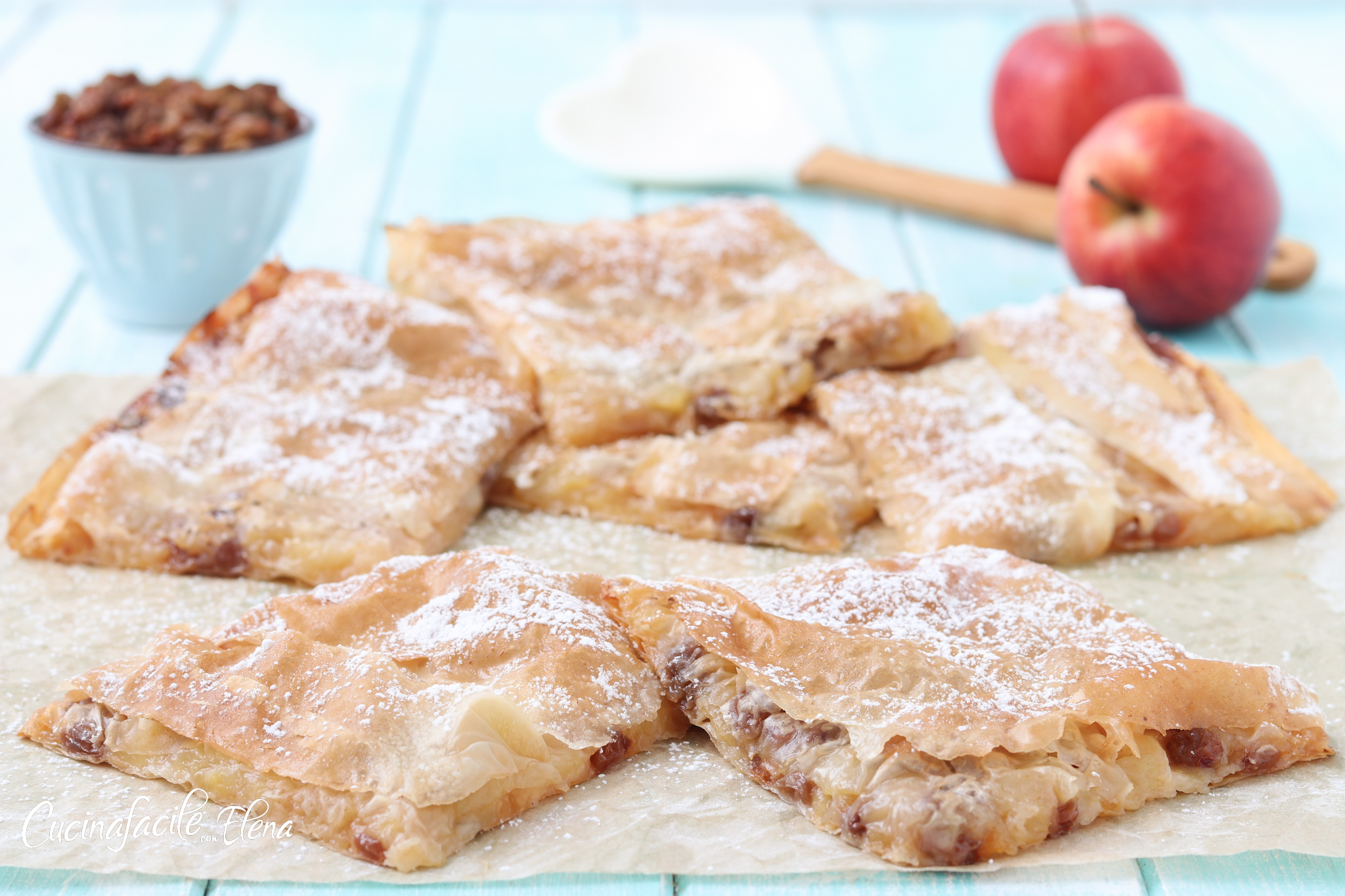 Appeltaart van filodeeg