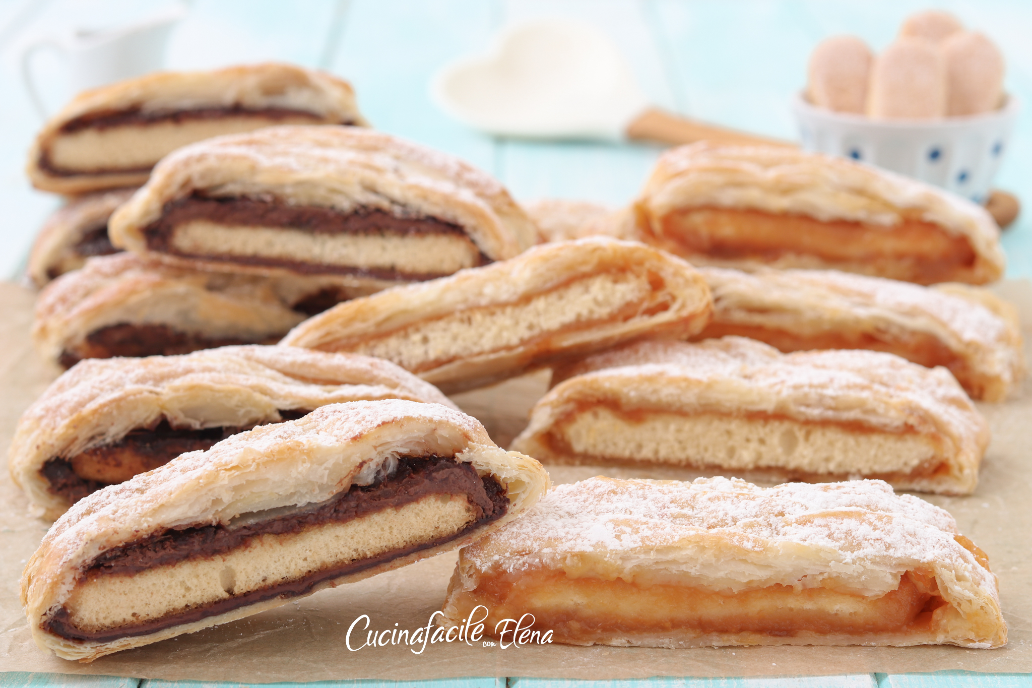 Bladerdeeggebakjes met lange vingers