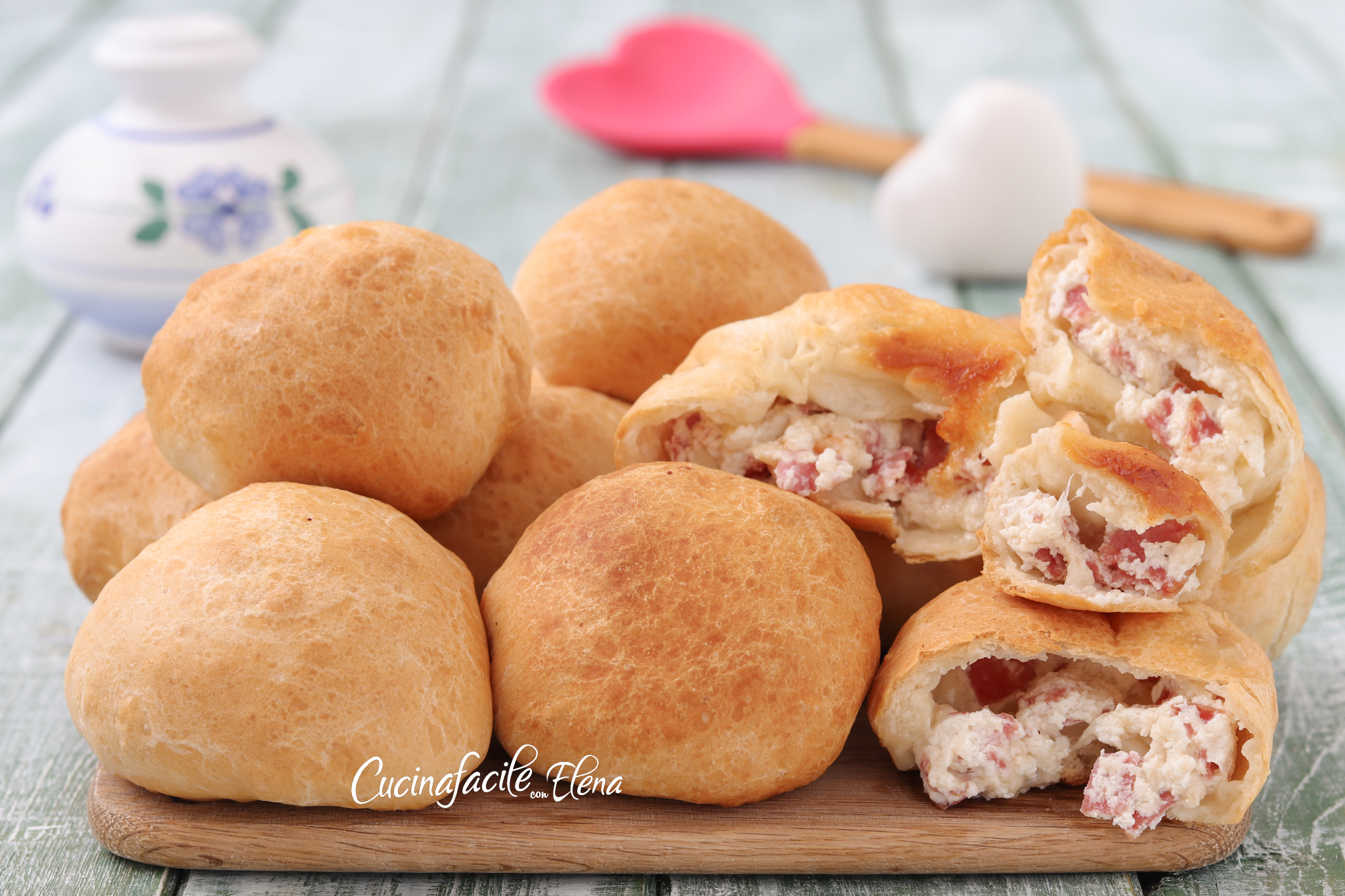 Bombette met ricotta en salami