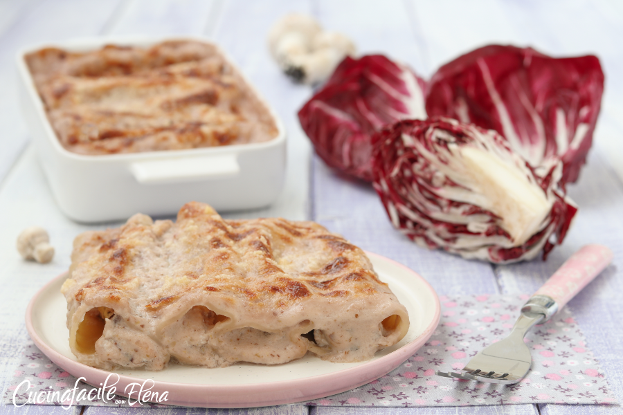 Cannelloni met radicchio en champignons