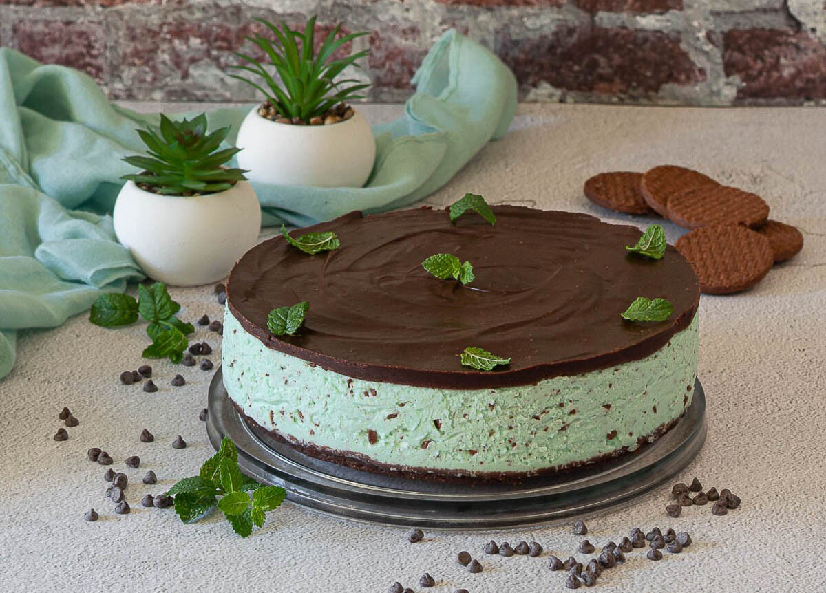 Cheesecake munt en chocolade