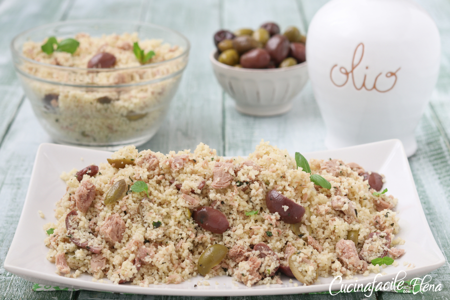 Couscous tonijn en olijven