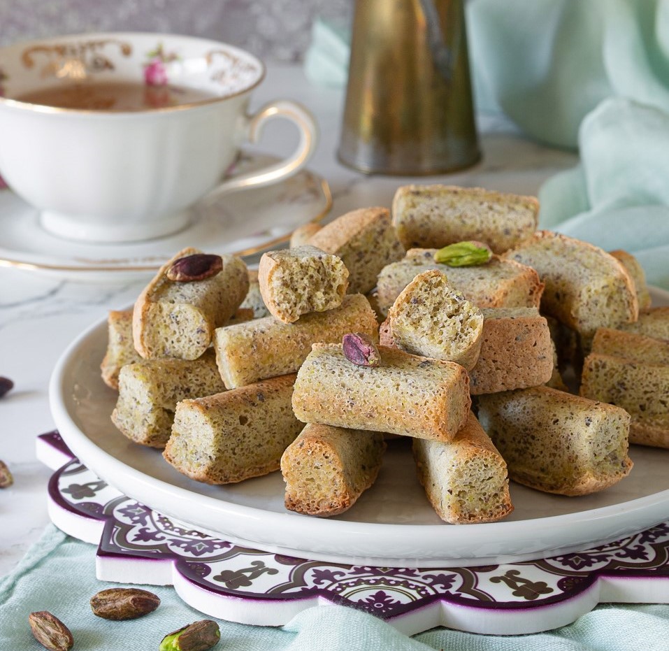 Financier met pistache