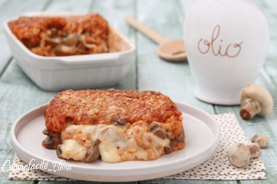 Gebakken rijst met champignons