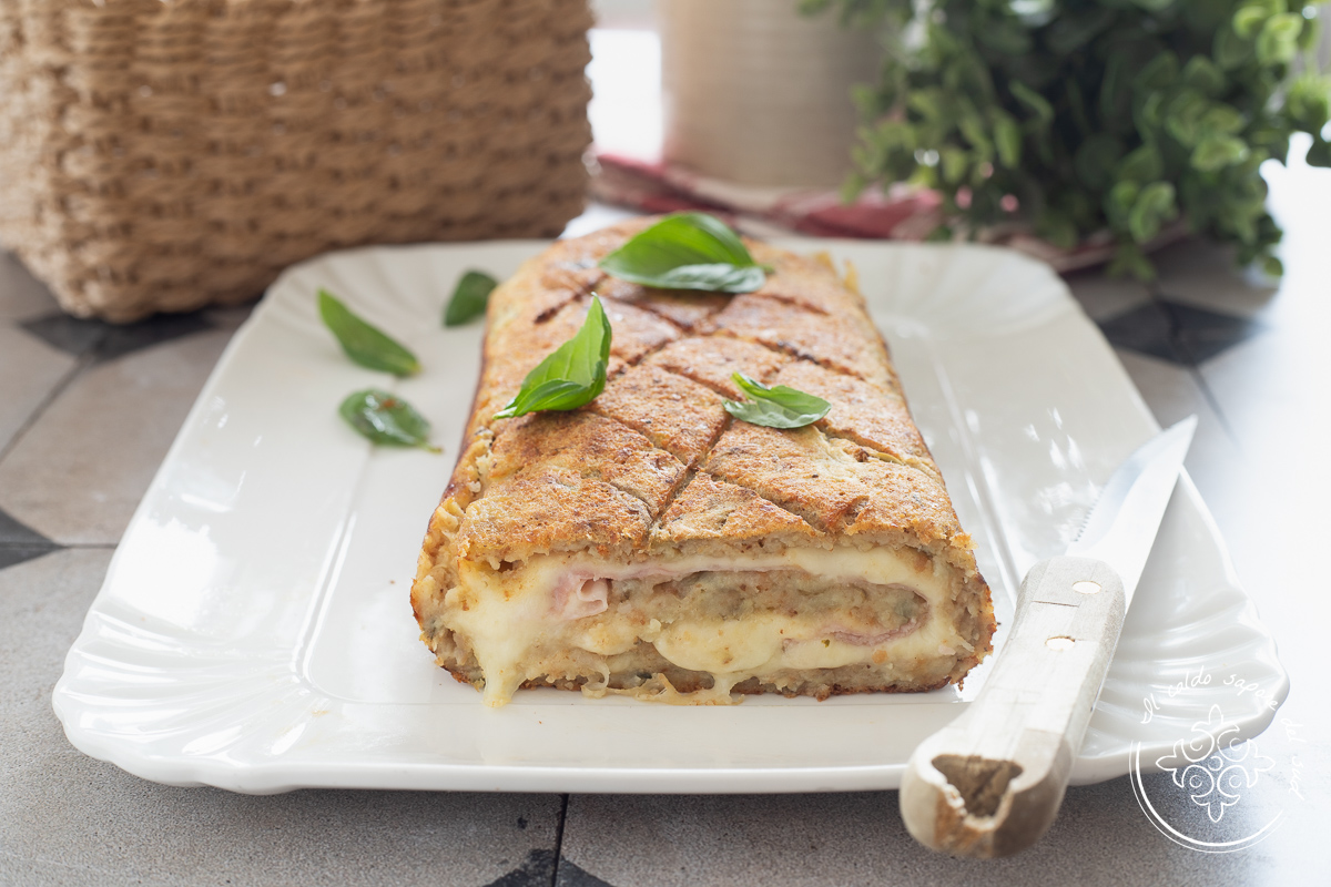 Gehaktbrood van aardappel en aubergine