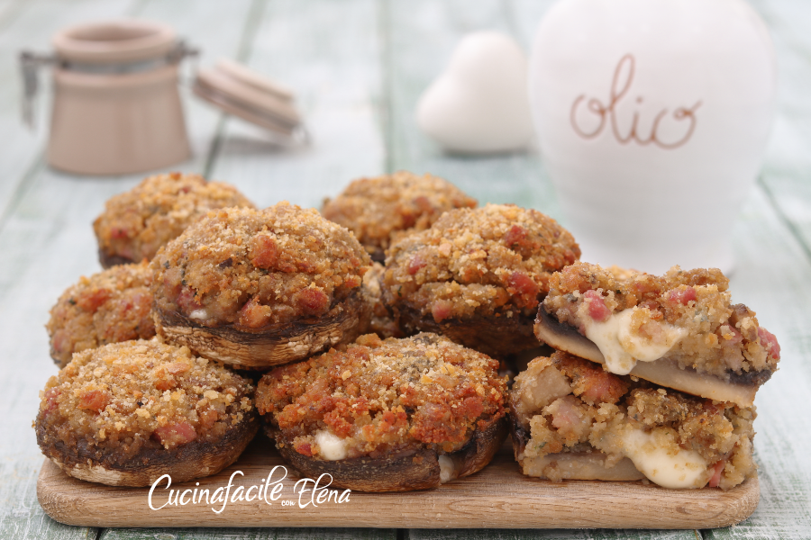 Gevulde champignons met spek