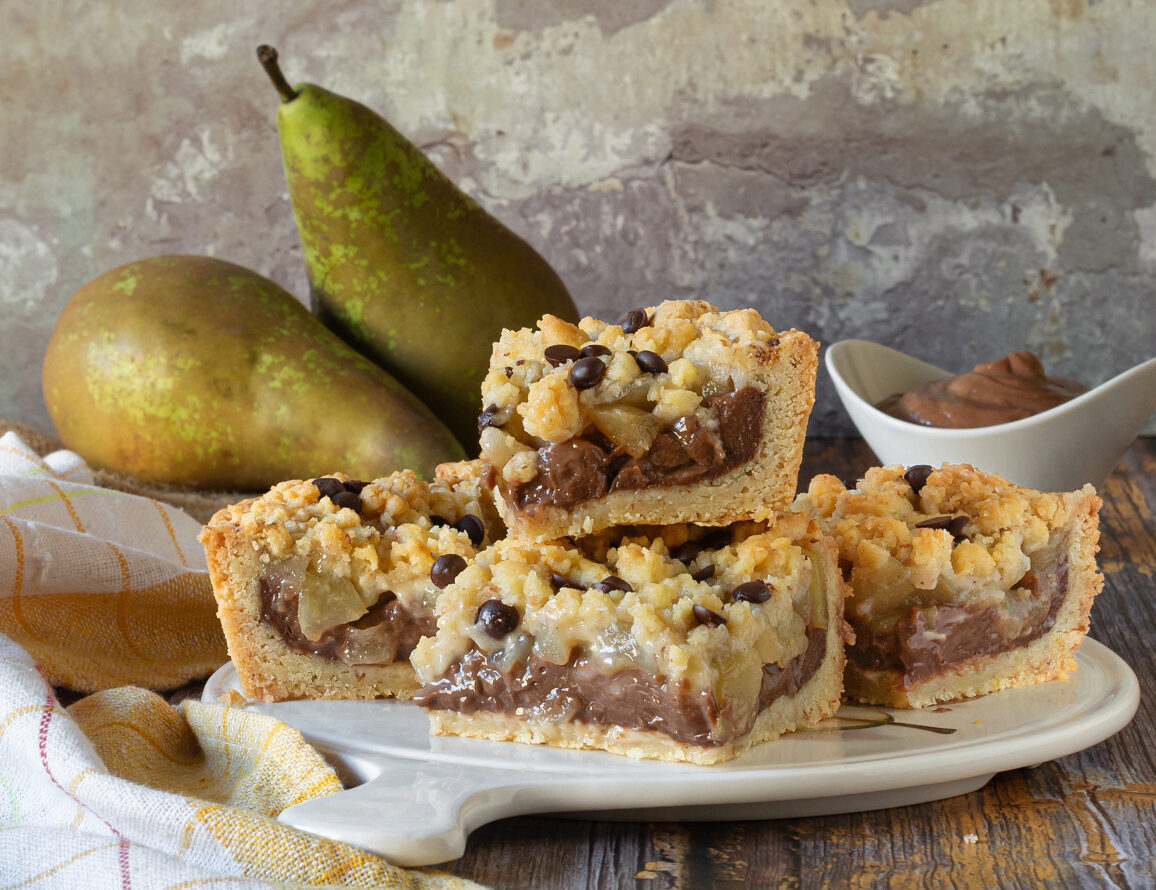 Kruimeltaart chocolade en peren