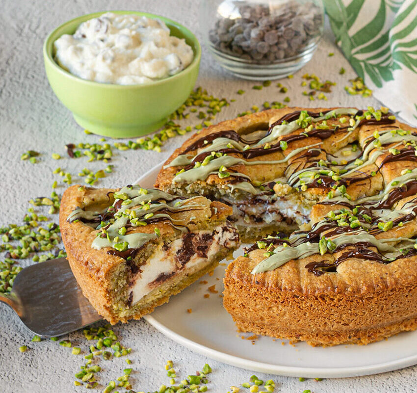 Pistachecrostata met ricotta en chocolade