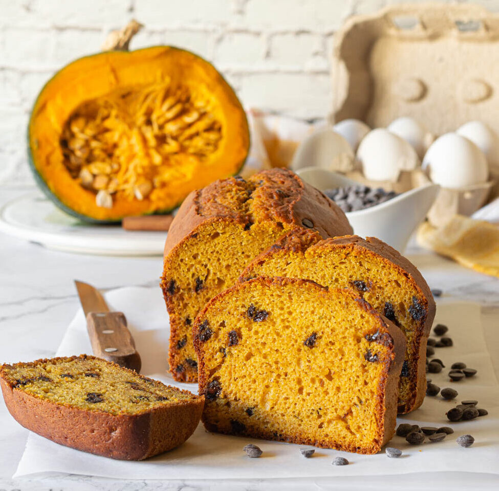 Plumcake pompoen en chocolade