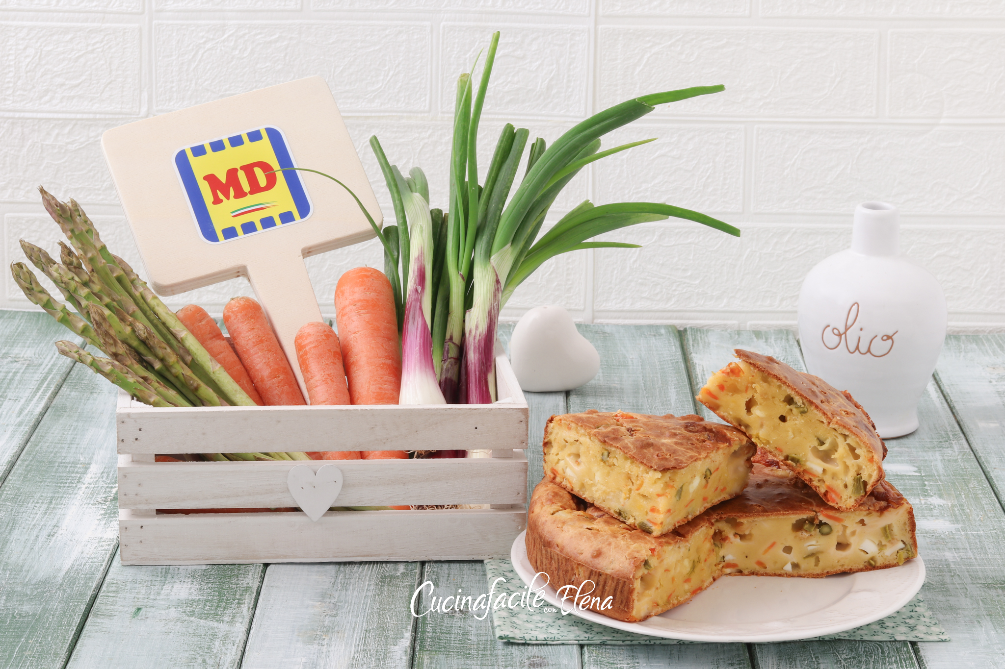 Rustieke lentetaart met groenten