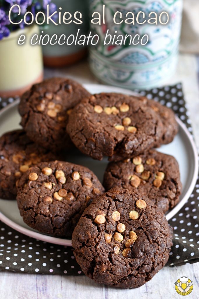 v_ cacao en witte chocolade koekjes recept Amerikaanse koekjes met witte chocoladedruppels zacht chewy il chicco di mais