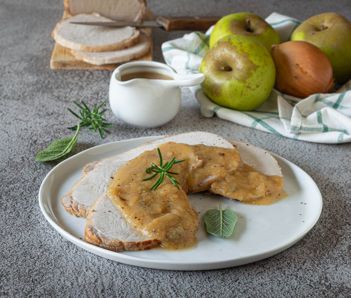 Varkensgebraad met appels