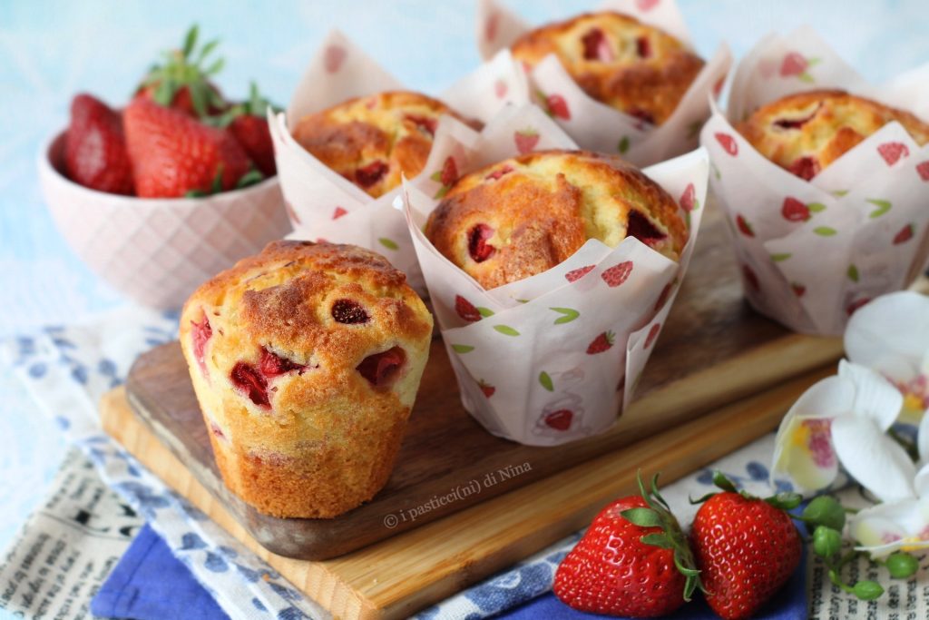 Zachte muffins met aardbeien en yoghurt recept i pasticcini di Nina