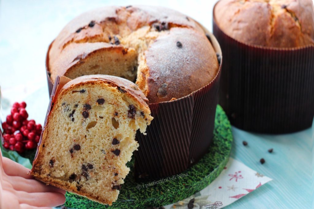 Zelfgemaakte panettone met chocoladestukjes eenvoudig recept i pasticcini di Nina