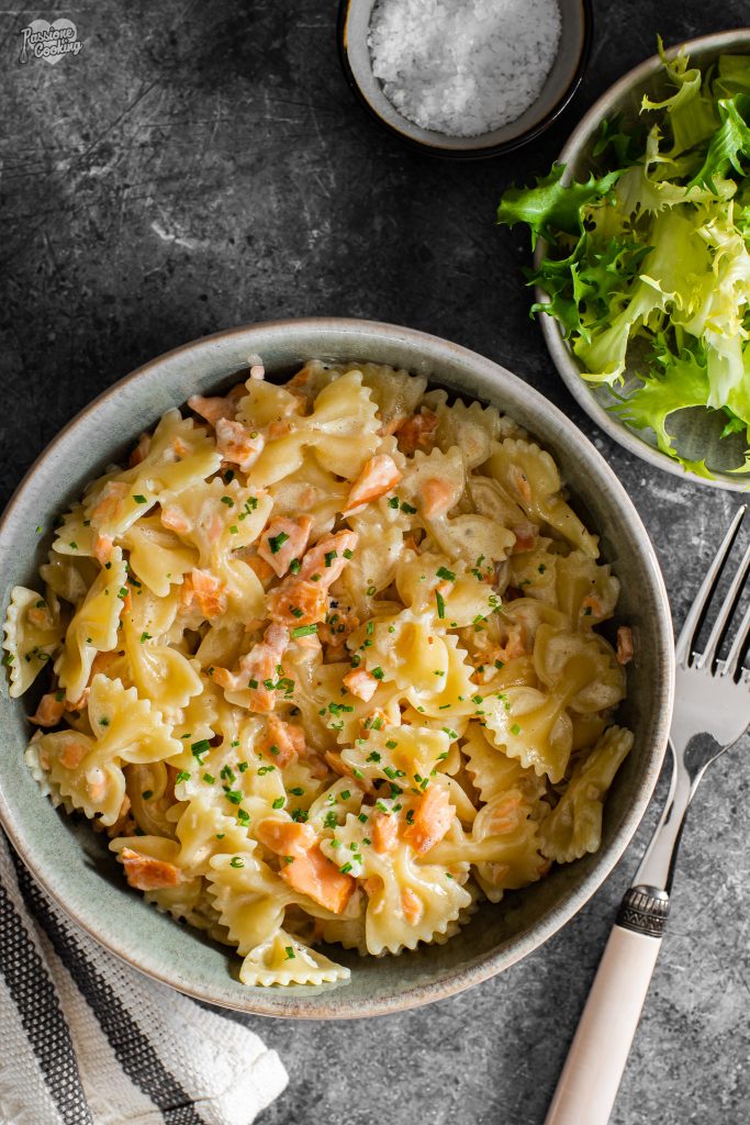Pasta met gerookte zalm