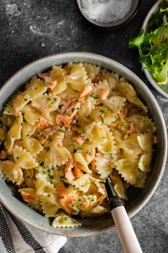 Pasta met gerookte zalm