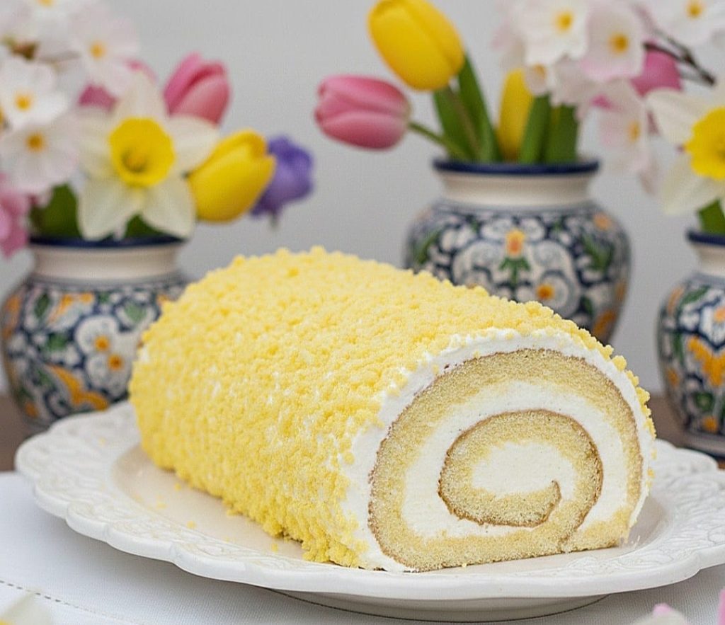 Luchtige rol met Chantilly-crème