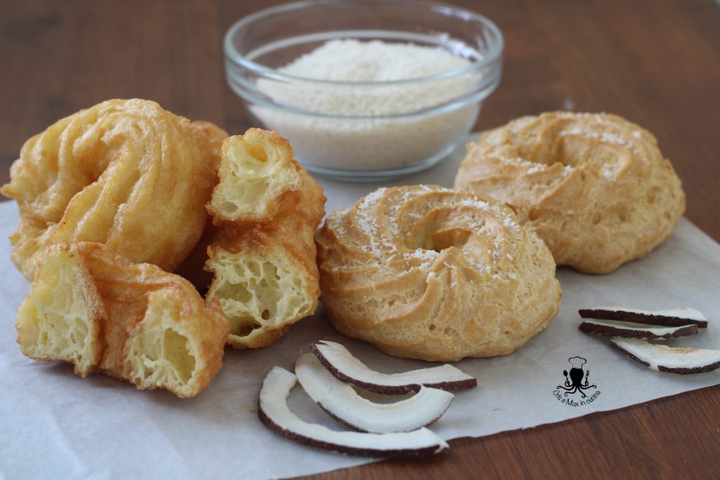 Zeppole met kokos gefrituurd of uit de oven1
