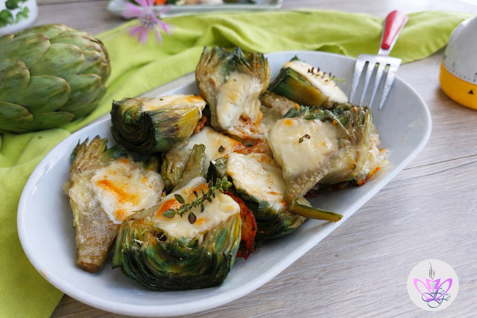 Kaasachtige artisjokharten uit de oven