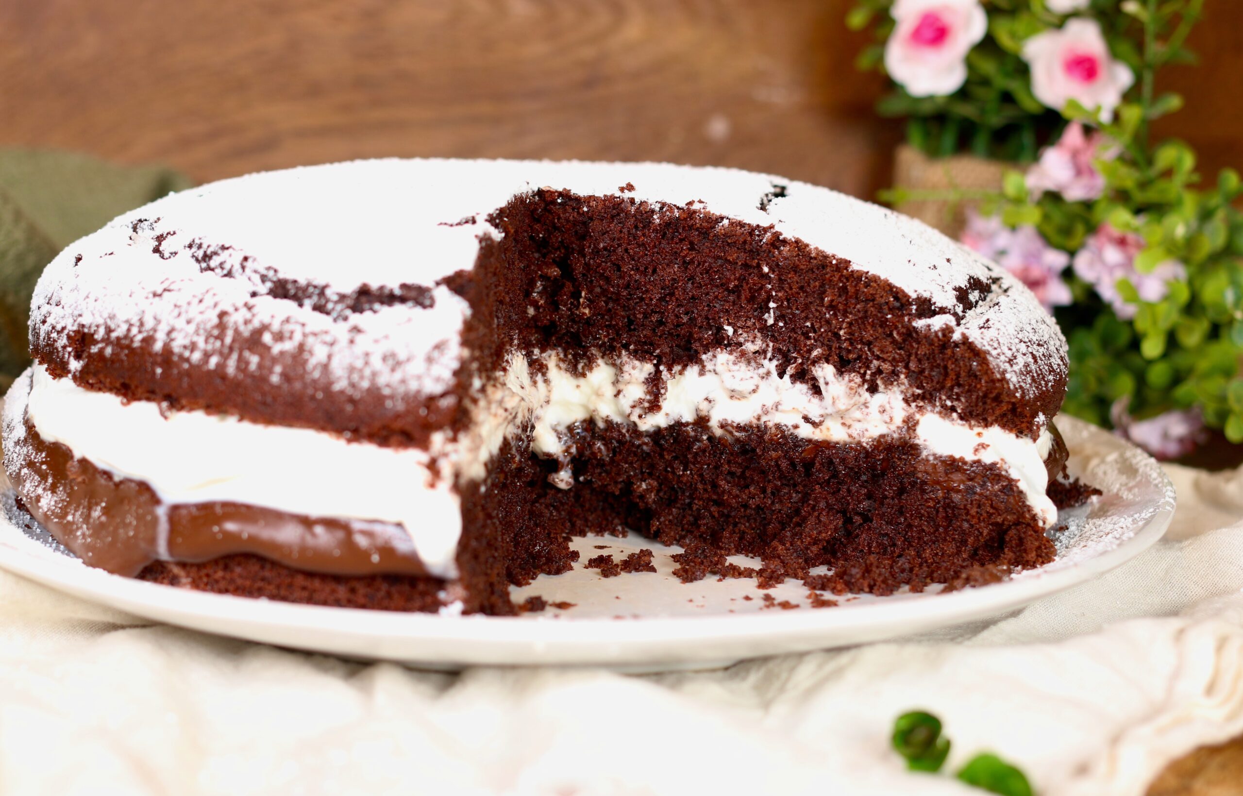 Moretta-taart: het luchtige recept met slagroom en smeerbare chocoladecrème