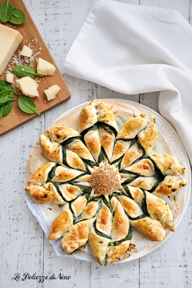 ster van bladerdeeg met spinazie en ricotta