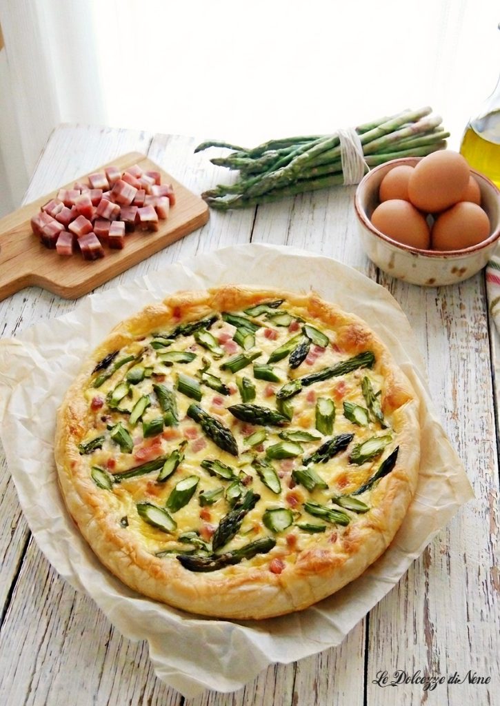 Quiche met asperges en speck