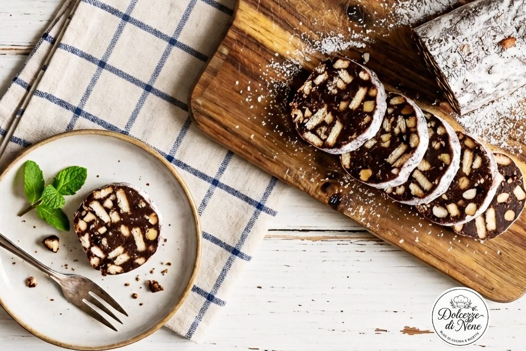 Salami van pure chocolade