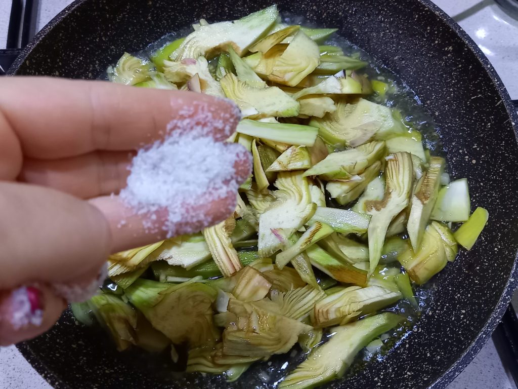 Het graanmengsel met artisjokken van oma