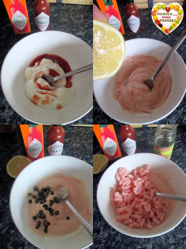 Avocado en garnalen in roze saus, Mangia senza Pancia