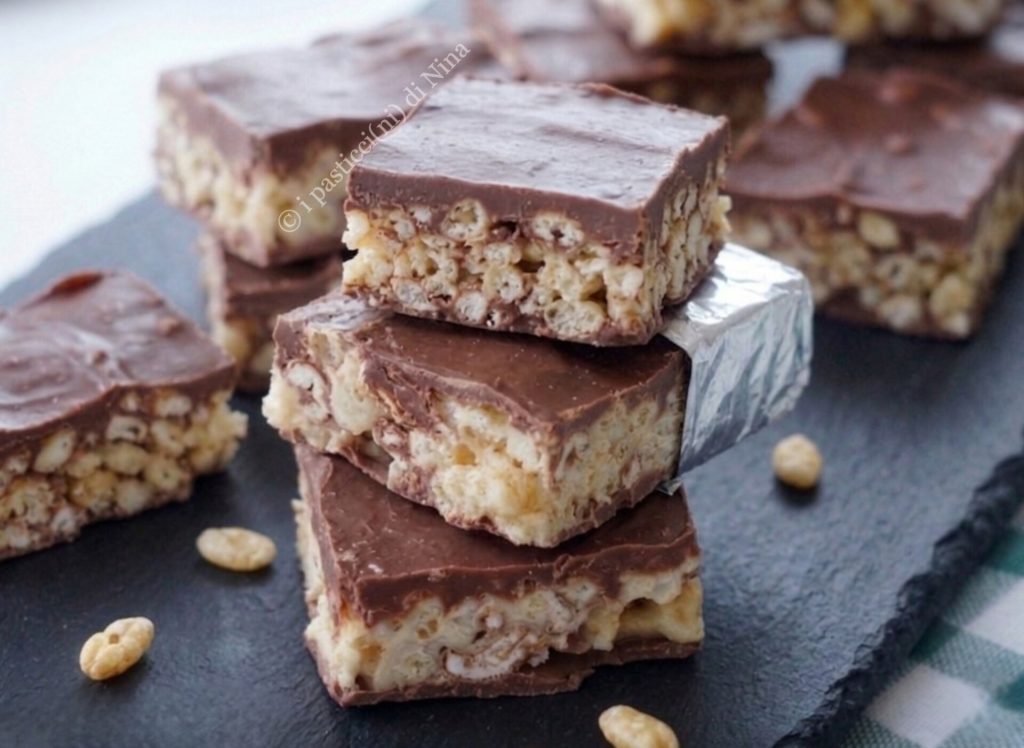 chocoladerepen met gepofte granen zelfgemaakt recept i pasticcini di Nina